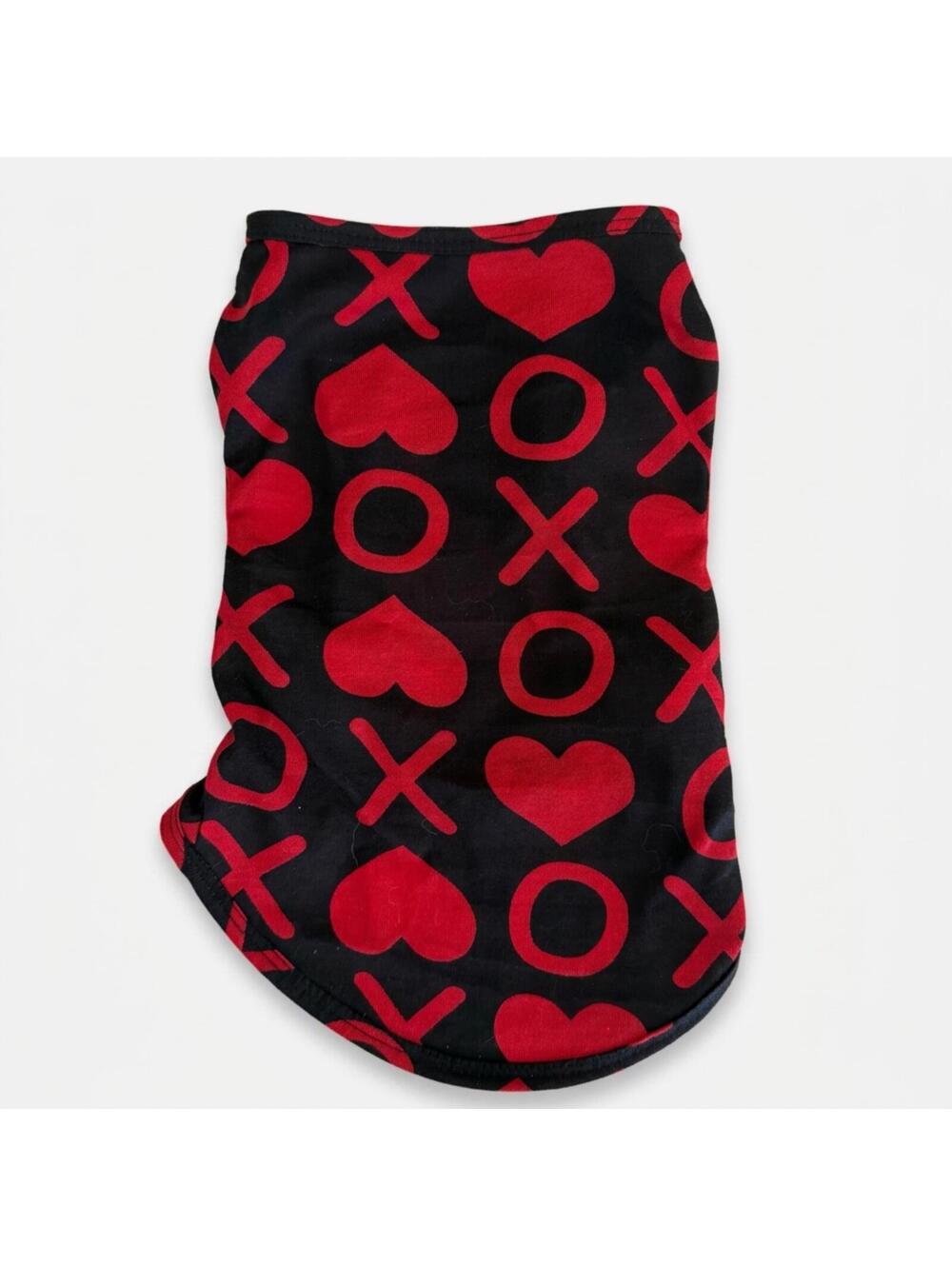 Heart to Tail Dog Shirt Size Small Red and Black XO Pattern
